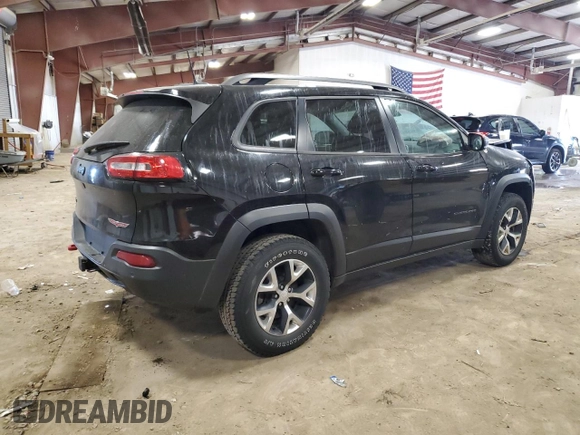 2018 Jeep Cherokee Trailhawk Leather Plus with VIN 1C4PJMBX4JD558201, listed as a Copart auction lot 53462775 with 94,604 mi miles and Salvage title. Bid and sale history available at DreamBid. Image 3.