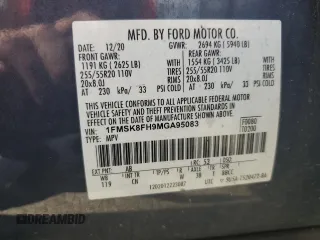 2021 Ford Explorer Limited с VIN 1FMSK8FH9MGA95083, выставлен на аукционе Copart как лот 60002535 с пробегом 109 677 миль миль и Списание • Salvage title. История ставок и продаж доступна на DreamBid. Изображение 13.