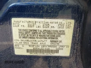 2008 Nissan Sentra 2.0 with VIN 3N1AB61E58L664677, listed as a IAAI auction lot 42437761 with 165,894 mi miles and . Bid and sale history available at DreamBid. Image 9.