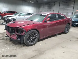 2020 Dodge Charger Scat Pack with VIN 2C3CDXGJ8LH254617, listed as a Copart auction lot 46857755 with 64,581 mi miles and Salvage Title. Bid and sale history available at carsss.com. Image 1.