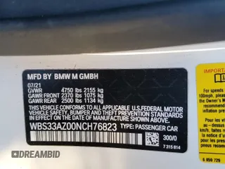 2022 BMW M4 Competition with VIN WBS33AZ00NCH76823, listed as a Copart auction lot 79720774 with 0 mi miles and Salvage Title. Bid and sale history available at carsss.com. Image 13.