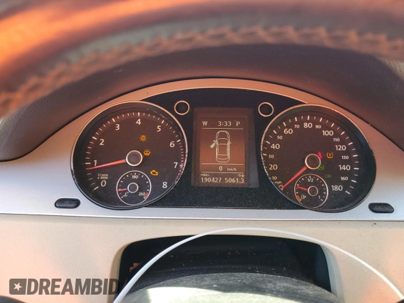 2011 Volkswagen CC Sport with VIN WVWMN7AN7BE710816, listed as a Copart auction lot 76972144 with 190,427 mi miles and Salvage Title. Bid and sale history available at DreamBid. Image 9.