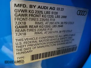 2023 Audi Q3 S line Premium with VIN WA1DECF30P1112673, listed as a IAAI auction lot 42808880 with 43,932 mi miles and . Bid and sale history available at DreamBid. Image 8.