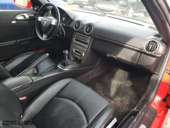 2005 Porsche Boxster with VIN WP0CA29855S710134, listed as a Copart auction lot 46417205 with 0 mi miles and Salvage Title. Bid and sale history available at carsss.com. Image 8.