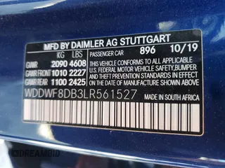 2020 Mercedes-Benz C 300 с VIN WDDWF8DB3LR561527, выставлен на аукционе Copart как лот 56766055 с пробегом 27 056 миль миль и Списание • Salvage title. История ставок и продаж доступна на DreamBid. Изображение 12.