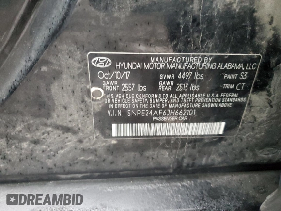 2018 Hyundai Sonata SE with VIN 5NPE24AF6JH662101, listed as a Copart auction lot 79994034 with 182,303 mi miles and Salvage Title. Bid and sale history available at carsss.com. Image 12.