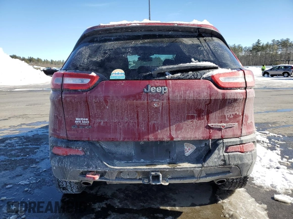 2015 Jeep Cherokee Trailhawk with VIN 1C4PJMBS9FW651926, listed as a Copart auction lot 45620295 with 91,166 mi miles and Salvage Title. Bid and sale history available at carsss.com. Image 6.