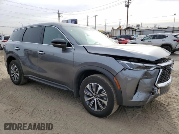 2024 Infiniti QX60 Pure with VIN 5N1DL1ESXRC345410, listed as a Copart auction lot 46546305 with 3,754 mi miles and Salvage title. Bid and sale history available at DreamBid. Image 4.