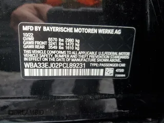 2023 BMW 7 Series 760i xDrive with VIN WBA33EJ02PCL89231, listed as a Copart auction lot 44791555 with 8,156 mi miles and Salvage title. Bid and sale history available at DreamBid. Image 13.