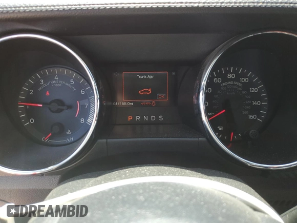 2015 Ford Mustang V6 with VIN 1FATP8EM9F5382940, listed as a Copart auction lot 56762445 with 47,155 mi miles and Salvage title. Bid and sale history available at DreamBid. Image 9.