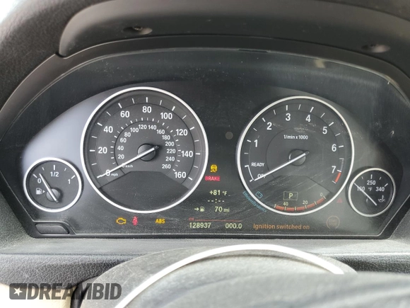 2014 BMW 3 Series 328i xDrive with VIN WBA3B3C59EJ977670, listed as a Copart auction lot 55281475 with 128,937 mi miles and Salvage Title. Bid and sale history available at carsss.com. Image 9.