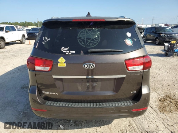 2016 Kia Sedona LX with VIN KNDMB5C11G6090781, listed as a Copart auction lot 41457025 with 131,501 mi miles and Salvage Title. Bid and sale history available at carsss.com. Image 6.
