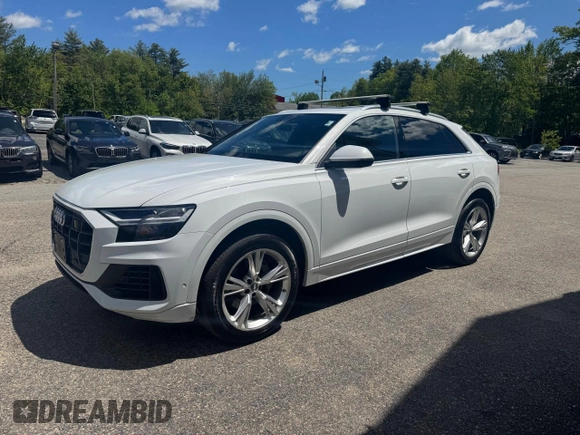 2019 Audi Q8 Premium Plus z VIN WA1BVAF15KD028897, wystawiony jako Copart lot #58662265 z przebiegiem 108 105 mil mil oraz Tytuł czysty. Historia ofert i sprzedaży dostępna na DreamBid. Obrazek 2.
