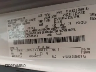 2020 Ford Transit Cargo с VIN 1FTBR1CG7LKB35143, выставлен на аукционе IAAI как лот 42353601 с пробегом 118 549 миль миль и . История ставок и продаж доступна на DreamBid. Изображение 9.