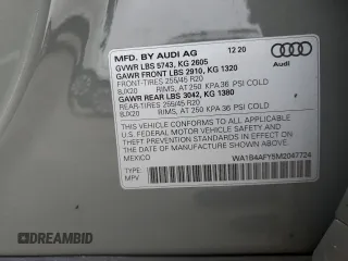 2021 Audi SQ5 Premium Plus z VIN WA1B4AFY5M2047724, wystawiony jako Copart lot #57901925 z przebiegiem Nie podano mil oraz Szkody całkowita. Historia ofert i sprzedaży dostępna na DreamBid. Obrazek 14.