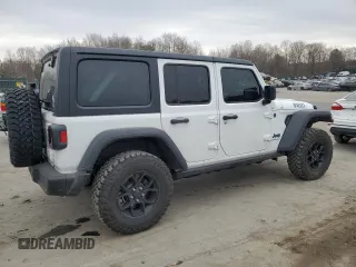 2024 Jeep Wrangler Sport S with VIN 1C4RJXN68RW283543, listed as a Copart auction lot 57752525 with 4,334 mi miles and Salvage title. Bid and sale history available at DreamBid. Image 3.