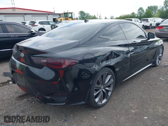 2018 Infiniti Q60 Red Sport 400 with VIN JN1FV7EL7JM631445, listed as a IAAI auction lot 42244030 with 42,121 mi miles and . Bid and sale history available at DreamBid. Image 4.