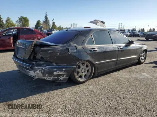 2001 Mercedes-Benz S-Class with VIN WDBNG70J61A199696, listed as a Copart auction lot 46324395 with 0 mi miles and Salvage Title. Bid and sale history available at carsss.com. Image 3.