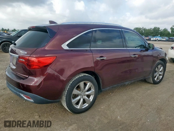 2014 Acura MDX Advance with VIN 5FRYD3H8XEB016782, listed as a Copart auction lot 60734015 with 97,323 mi miles and Salvage title. Bid and sale history available at DreamBid. Image 3.