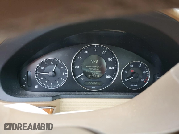 2008 Mercedes-Benz E 320 with VIN WDBUF22X98B323435, listed as a Copart auction lot 51623005 with 108,676 mi miles and Salvage Title. Bid and sale history available at DreamBid. Image 9.