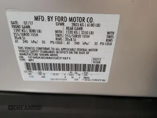 2017 Ford Explorer XLT with VIN 1FM5K8D88HGD71971, listed as a Copart auction lot 52563255 with 50,085 mi miles and Salvage Title. Bid and sale history available at carsss.com. Image 14.