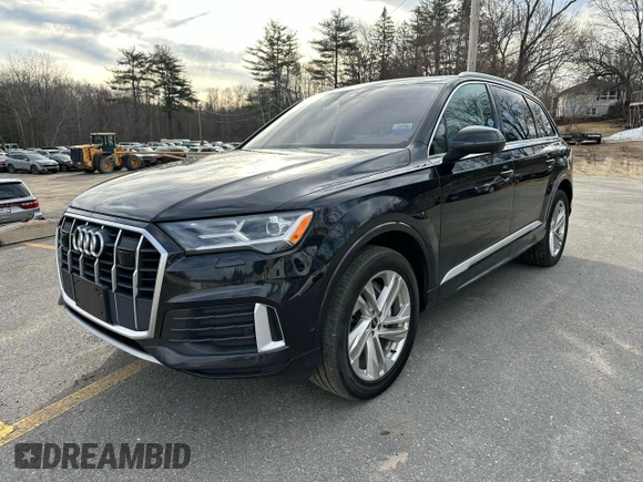 2021 Audi Q7 Premium Plus with VIN WA1LJAF78MD032627, listed as a Copart auction lot 50009015 with 128,942 mi miles and Clean title. Bid and sale history available at DreamBid. Image 1.