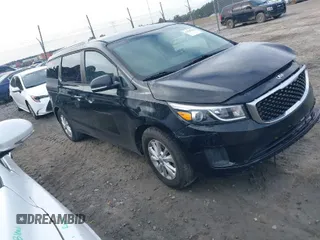 2016 Kia Sedona LX with VIN KNDMB5C19G6087692, listed as a IAAI auction lot 41187134 with 1 mi miles. Bid and sale history available at carsss.com. Image 1.