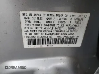 2012 Honda Fit Sport with VIN JHMGE8H5XCC036438, listed as a Copart auction lot 52434035 with 112,059 mi miles and Clean Title. Bid and sale history available at carsss.com. Image 12.