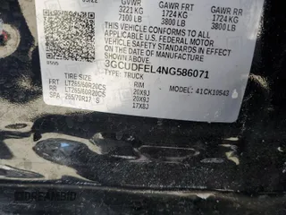 2022 Chevrolet Silverado 1500 LT Trail Boss with VIN 3GCUDFEL4NG586071, listed as a Copart auction lot 72244214 with Not Provided miles and Non Repairable. Bid and sale history available at DreamBid. Image 12.