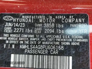2023 Hyundai Elantra SEL with VIN KMHLS4AG8PU606168, listed as a Copart auction lot 49257485 with 11,945 mi miles and Salvage Title. Bid and sale history available at DreamBid. Image 12.