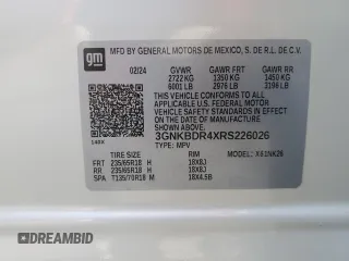 2024 Chevrolet Blazer LT with VIN 3GNKBDR4XRS226026, listed as a Copart auction lot 85322694 with 4,581 mi miles and Salvage title. Bid and sale history available at DreamBid. Image 13.