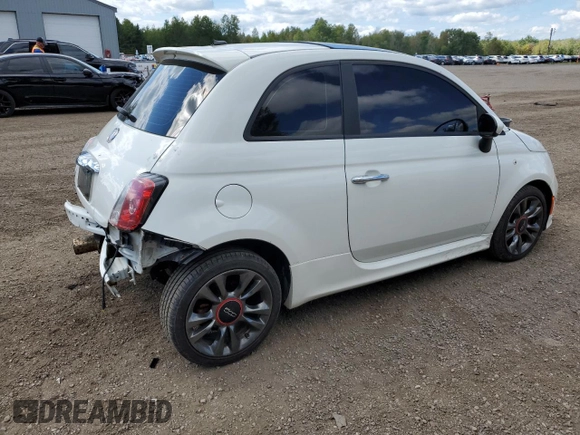 2015 FIAT 500 Turbo with VIN 3C3CFFHH3FT507502, listed as a Copart auction lot 69024104 with 184,468 mi miles and Salvage Title. Bid and sale history available at carsss.com. Image 3.