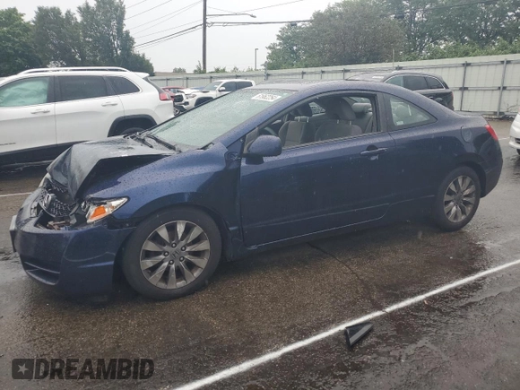 2009 Honda Civic Cpe EX with VIN 2HGFG128X9H502068, listed as a Copart auction lot 61962254 with 0 mi miles and Salvage Title. Bid and sale history available at carsss.com. Image 1.