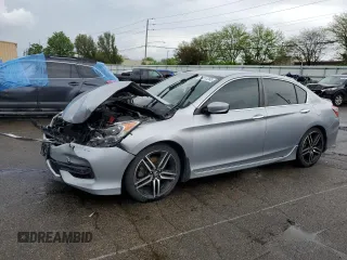 2017 Honda Accord Sedan Sport with VIN 1HGCR2F54HA032927, listed as a Copart auction lot 54813265 with 90,296 mi miles and Salvage Title. Bid and sale history available at carsss.com. Image 1.