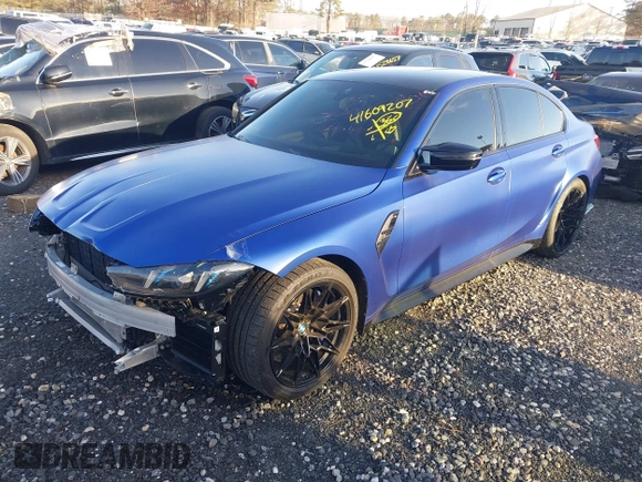 2025 BMW M3 Competition xDrive with VIN WBS33HJ05SFT74162, listed as a IAAI auction lot 41609207 with 2,912 mi miles and . Bid and sale history available at DreamBid. Image 18.