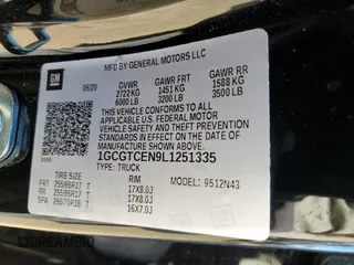 2020 Chevrolet Colorado 4WD LT with VIN 1GCGTCEN9L1251335, listed as a Copart auction lot 48539795 with 34,019 mi miles and Salvage Title. Bid and sale history available at carsss.com. Image 12.