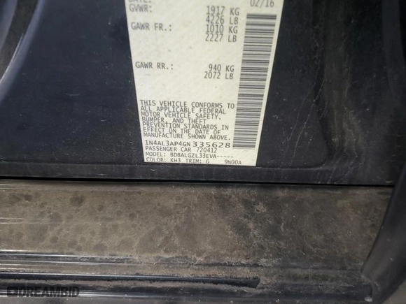 2016 Nissan Altima 2.5 S with VIN 1N4AL3AP4GN335628, listed as a Copart auction lot 46552085 with 110,459 mi miles and Salvage Title. Bid and sale history available at carsss.com. Image 13.