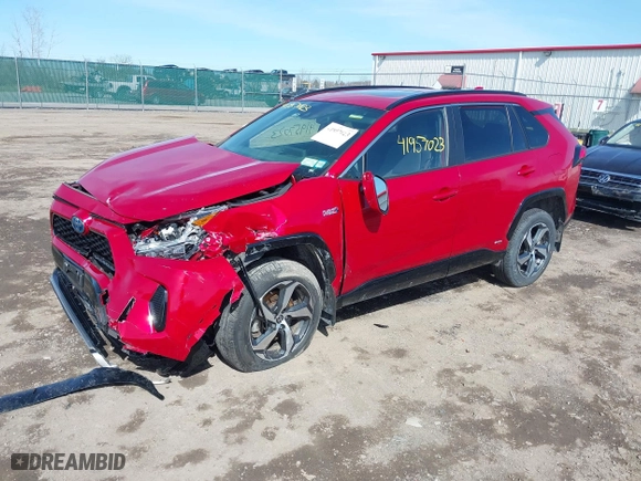 2021 Toyota RAV4 Prime SE with VIN JTMAB3FV2MD059200, listed as a IAAI auction lot 41957023 with 27,451 mi miles. Bid and sale history available at carsss.com. Image 17.