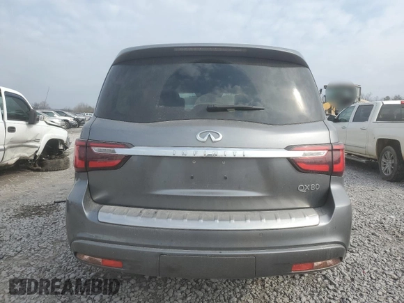 2018 Infiniti QX80 with VIN JN8AZ2NE0J9192824, listed as a Copart auction lot 43952445 with 122,085 mi miles and Salvage title. Bid and sale history available at DreamBid. Image 6.