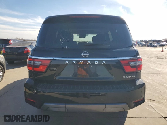 2023 Nissan Armada Platinum with VIN JN8AY2DA8P9402953, listed as a Copart auction lot 88918885 with 43,737 mi miles and Clean Title. Bid and sale history available at carsss.com. Image 6.