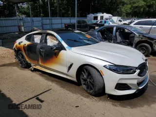 2024 BMW 8 Series M850i with VIN WBAGV8C06RCN49236, listed as a Copart auction lot 88115505 with 0 mi miles and Salvage Title. Bid and sale history available at carsss.com. Image 4.