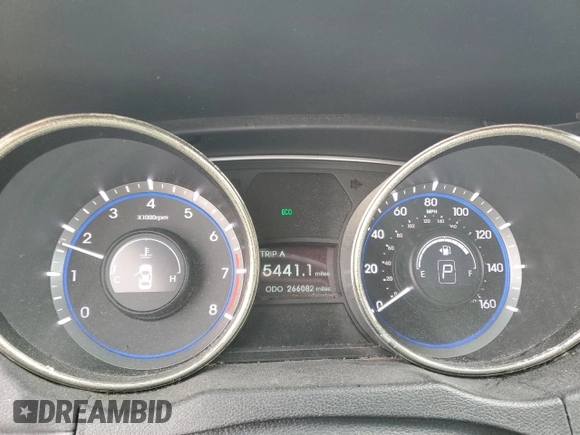 2011 Hyundai Sonata SE with VIN 5NPEC4ABXBH219817, listed as a Copart auction lot 53898665 with 266,082 mi miles and Salvage Title. Bid and sale history available at DreamBid. Image 9.