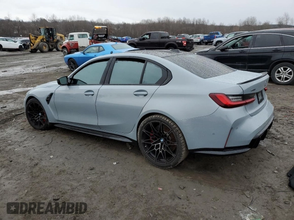 2023 BMW M3 Competition xDrive z VIN WBS43AY02PFP75791, wystawiony jako Copart lot #46810125 z przebiegiem Nie podano mil oraz Szkoda całkowita • Salvage title. Historia ofert i sprzedaży dostępna na DreamBid. Obrazek 2.