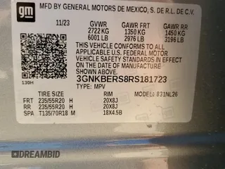 2024 Chevrolet Blazer RS z VIN 3GNKBERS8RS181723, wystawiony jako Copart lot #55898855 z przebiegiem 18 349 mil mil oraz Szkoda całkowita • Salvage title. Historia ofert i sprzedaży dostępna na DreamBid. Obrazek 13.
