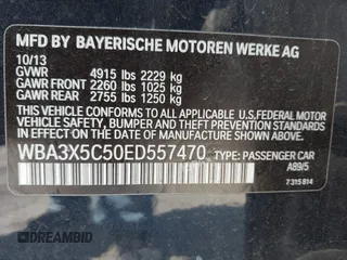 2014 BMW 3 Series 328i Gran Turismo xDrive z VIN WBA3X5C50ED557470, wystawiony jako IAAI lot #42606682 z przebiegiem 172 016 mil mil oraz . Historia ofert i sprzedaży dostępna na DreamBid. Obrazek 9.
