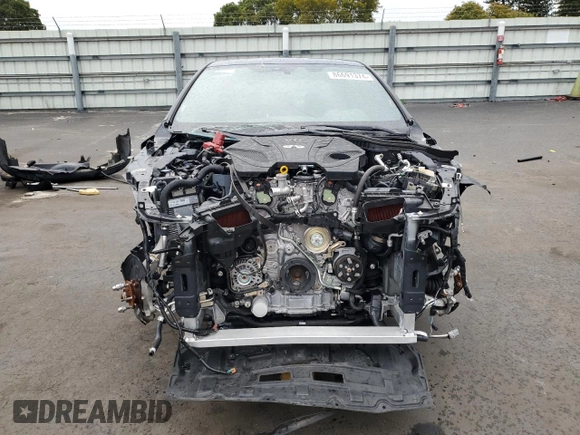2024 Infiniti Q50 Red Sport 400 with VIN JN1FV7DR7RM680467, listed as a Copart auction lot 86691374 with 51 mi miles and Non repairable. Bid and sale history available at DreamBid. Image 5.