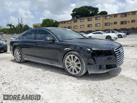 2013 Audi A8 4.0L with VIN WAUA2AFD3DN026967, listed as a Copart auction lot 60800425 with 87,836 mi miles and Salvage title. Bid and sale history available at DreamBid. Image 4.