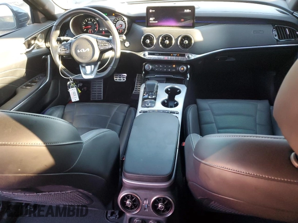 2022 Kia Stinger GT2 with VIN KNAE55LC0N6103561, listed as a Copart auction lot 83761214 with 53,931 mi miles and Salvage Title. Bid and sale history available at DreamBid. Image 8.