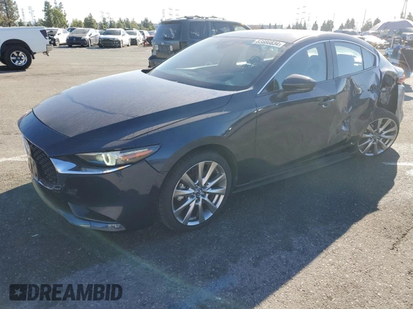2020 Mazda 3 Premium with VIN JM1BPAEM4L1164114, listed as a Copart auction lot 83880834 with 25,590 mi miles and Salvage title. Bid and sale history available at DreamBid. Image 1.