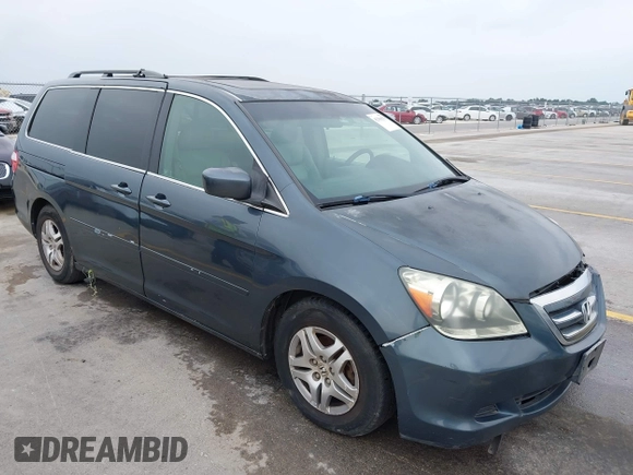 2005 Honda Odyssey EX-L with VIN 5FNRL38775B110232, listed as a IAAI auction lot 42301513 with 277,389 mi miles and . Bid and sale history available at DreamBid. Image 1.